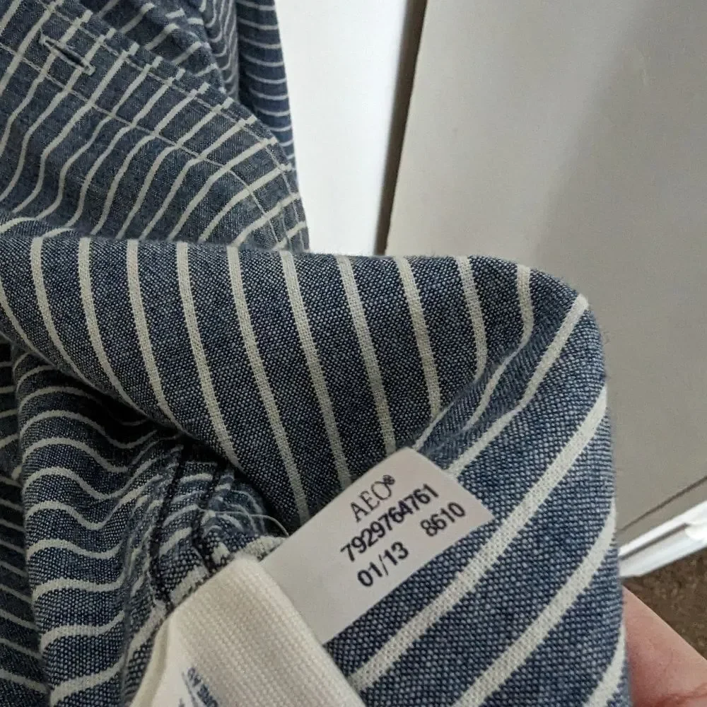 American eagle men's button down striped xs